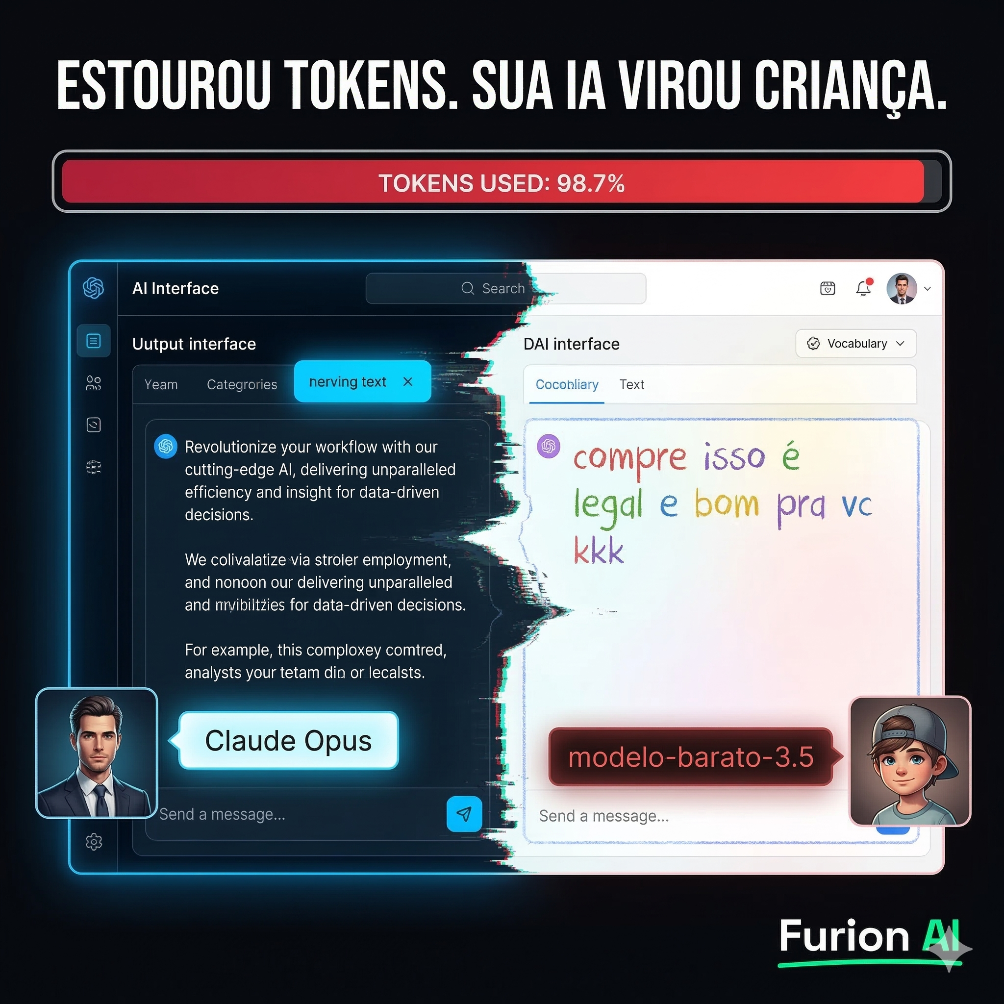 Criativo IA virou criança